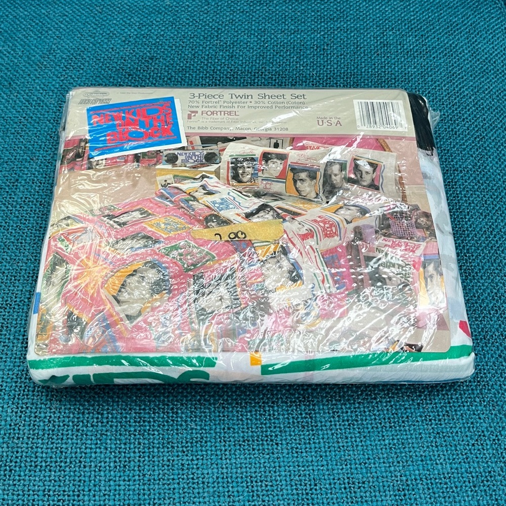 NEW (Sealed) New Kids On The Block 3-Piece Twin Sheet Set 1990